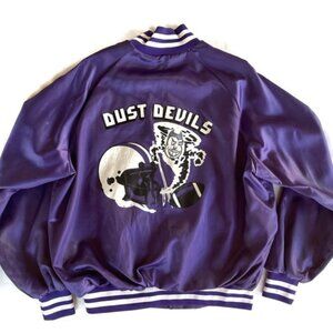 Vintage Football Coach Satin Nylon Snap Jacket Dust Devils